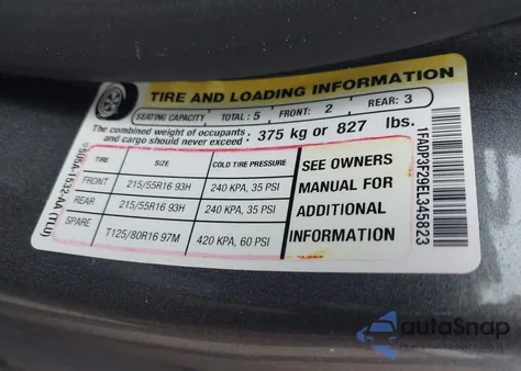 2014 Ford Focus Se z USA, uszkodzony, nr VIN 1FADP3F29EL345823